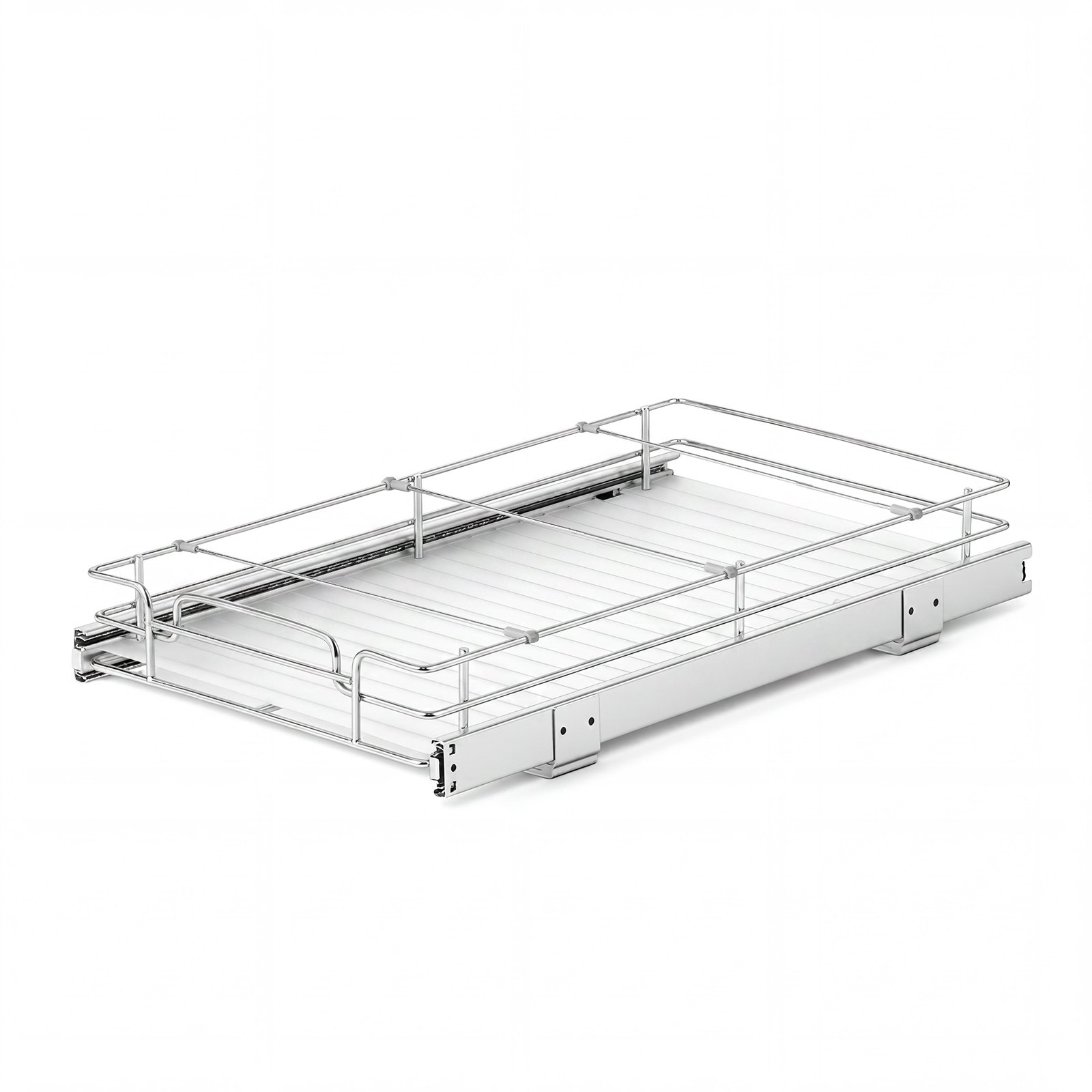VEVOR Pull Out Cabinet Organizer 12.2"W x 20.98"D Steel Slide Out Drawers, for Kitchen Bathroom Pantry Home Organization, Chrome-Plated Finish, Heavy Duty Storage Sliding Shelves for Base Cabinets