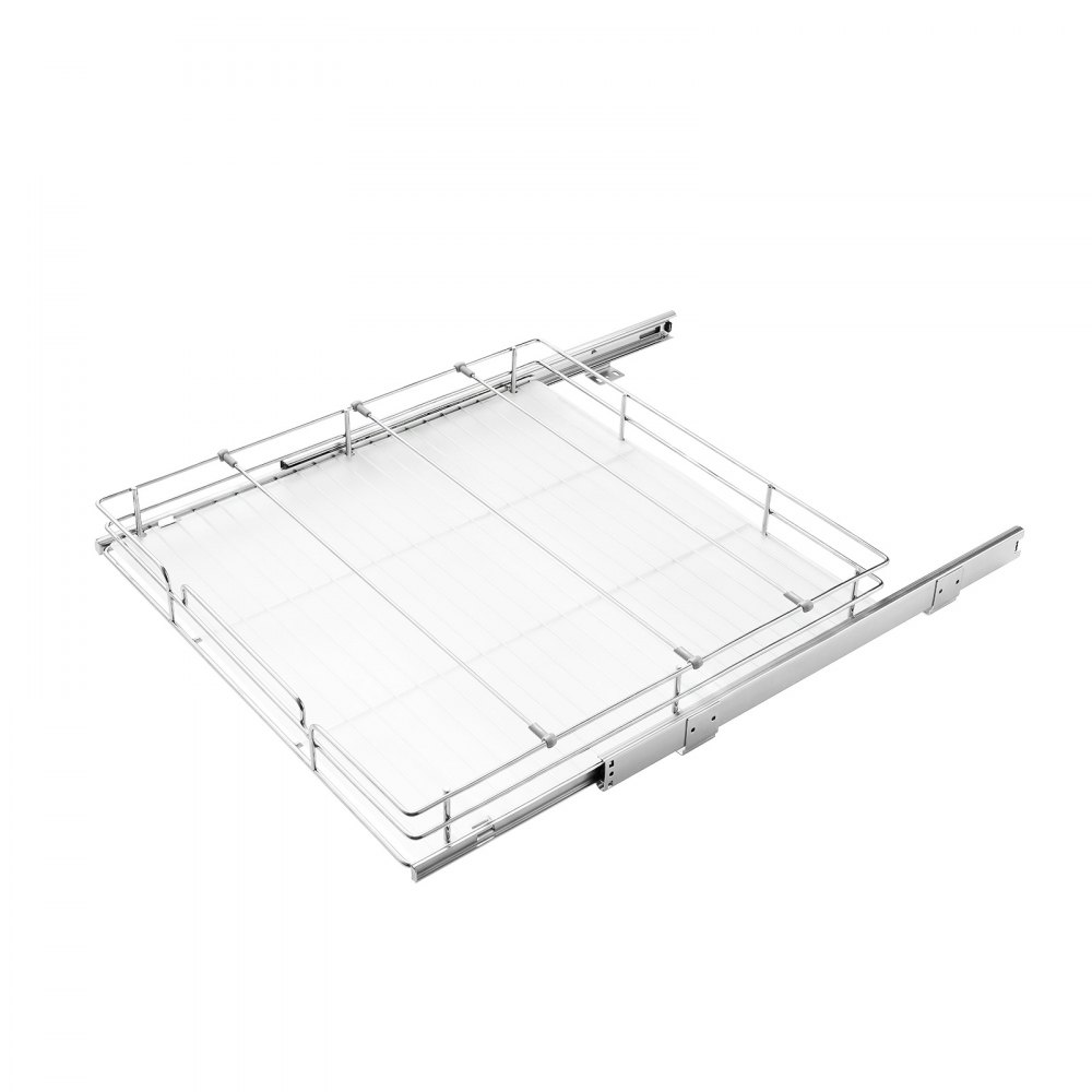 VEVOR Pull Out Cabinet Organizer 21.14"W x 20.98"D Steel Slide Out Drawers, for Kitchen Bathroom Pantry Home Organization, Chrome-Plated Finish, Heavy Duty Storage Sliding Shelves for Base Cabinets