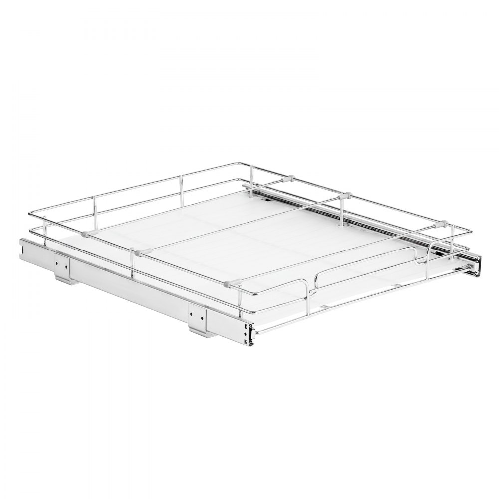 VEVOR Pull Out Cabinet Organizer 21.14"W x 20.98"D Steel Slide Out Drawers, for Kitchen Bathroom Pantry Home Organization, Chrome-Plated Finish, Heavy Duty Storage Sliding Shelves for Base Cabinets