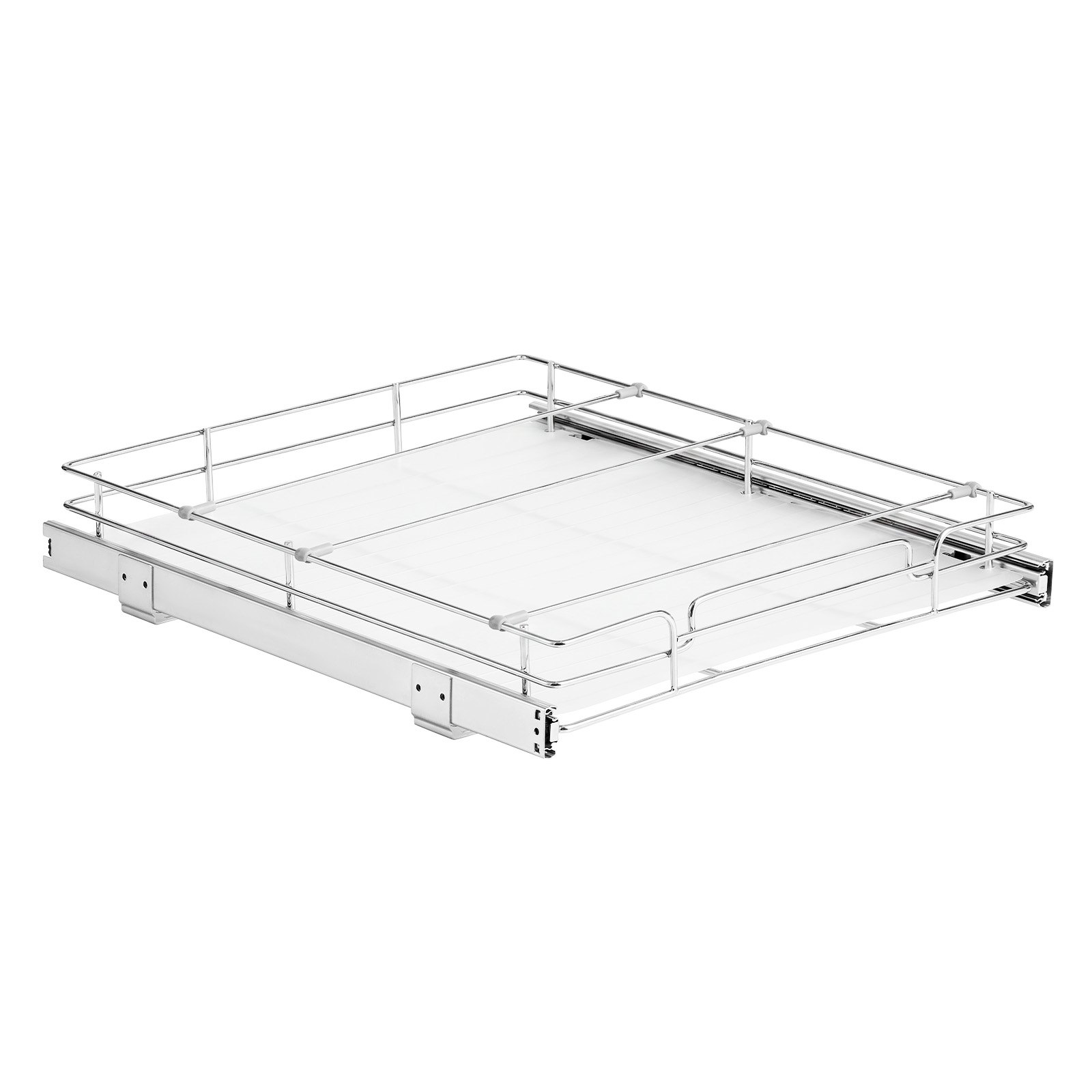 VEVOR Pull Out Cabinet Organizer 21.14"W x 20.98"D Steel Slide Out Drawers, for Kitchen Bathroom Pantry Home Organization, Chrome-Plated Finish, Heavy Duty Storage Sliding Shelves for Base Cabinets