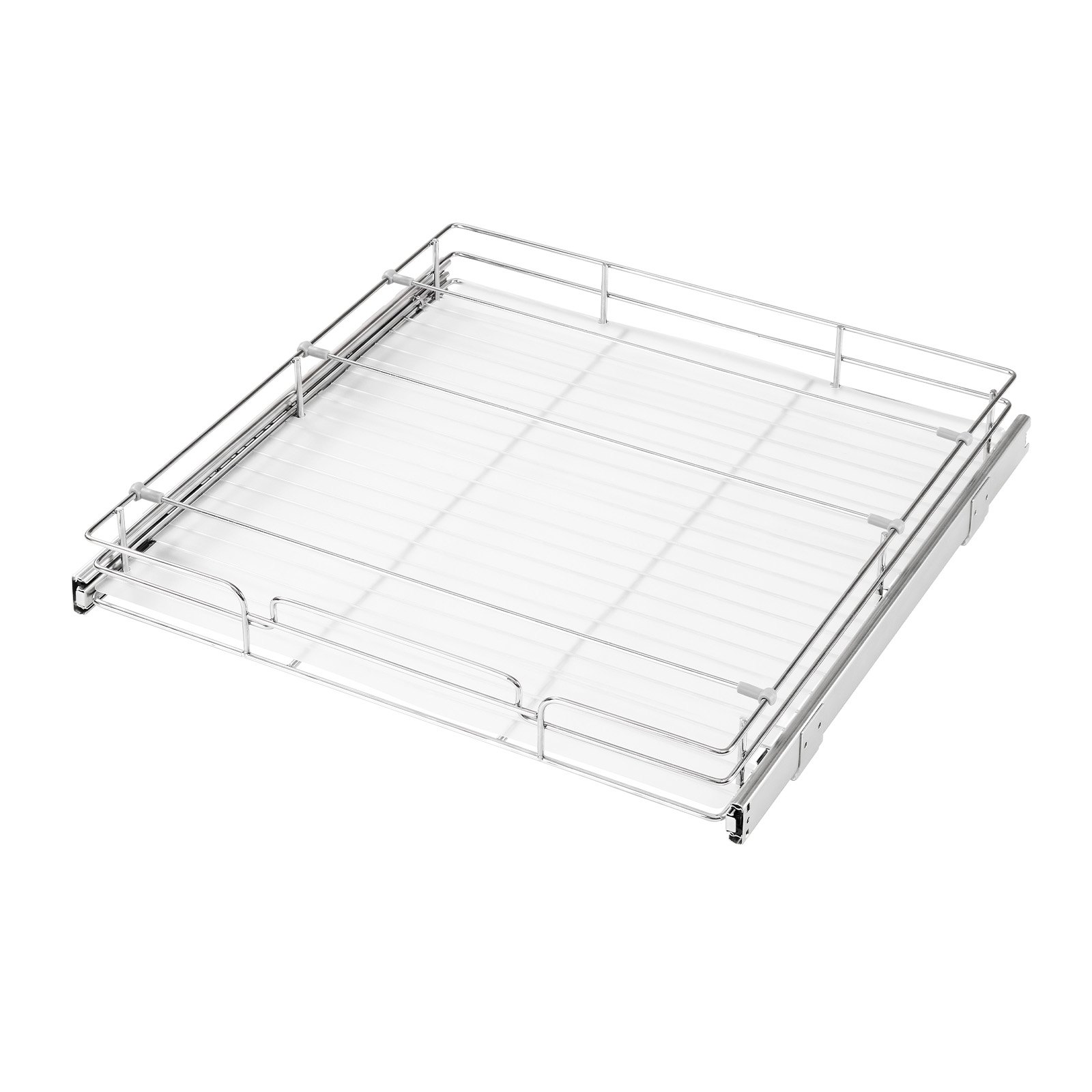 VEVOR Pull Out Cabinet Organizer 21.14"W x 20.98"D Steel Slide Out Drawers, for Kitchen Bathroom Pantry Home Organization, Chrome-Plated Finish, Heavy Duty Storage Sliding Shelves for Base Cabinets