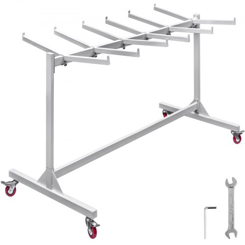 Folding Chair Cart Dolly w/ Wheel White 42 Chair Transport Storage Swivel Caster