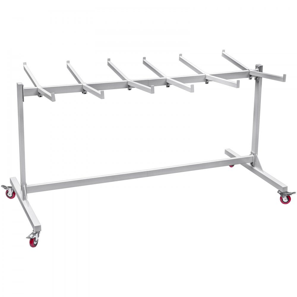 Folding Chair Cart Dolly w/ Wheel White 42 Chair Transport Storage Swivel Caster