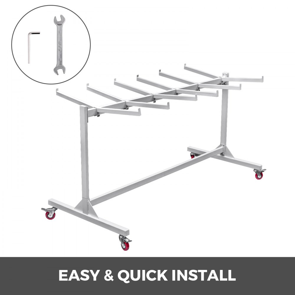 Folding Chair Cart Dolly w/ Wheel White 42 Chair Transport Storage Swivel Caster
