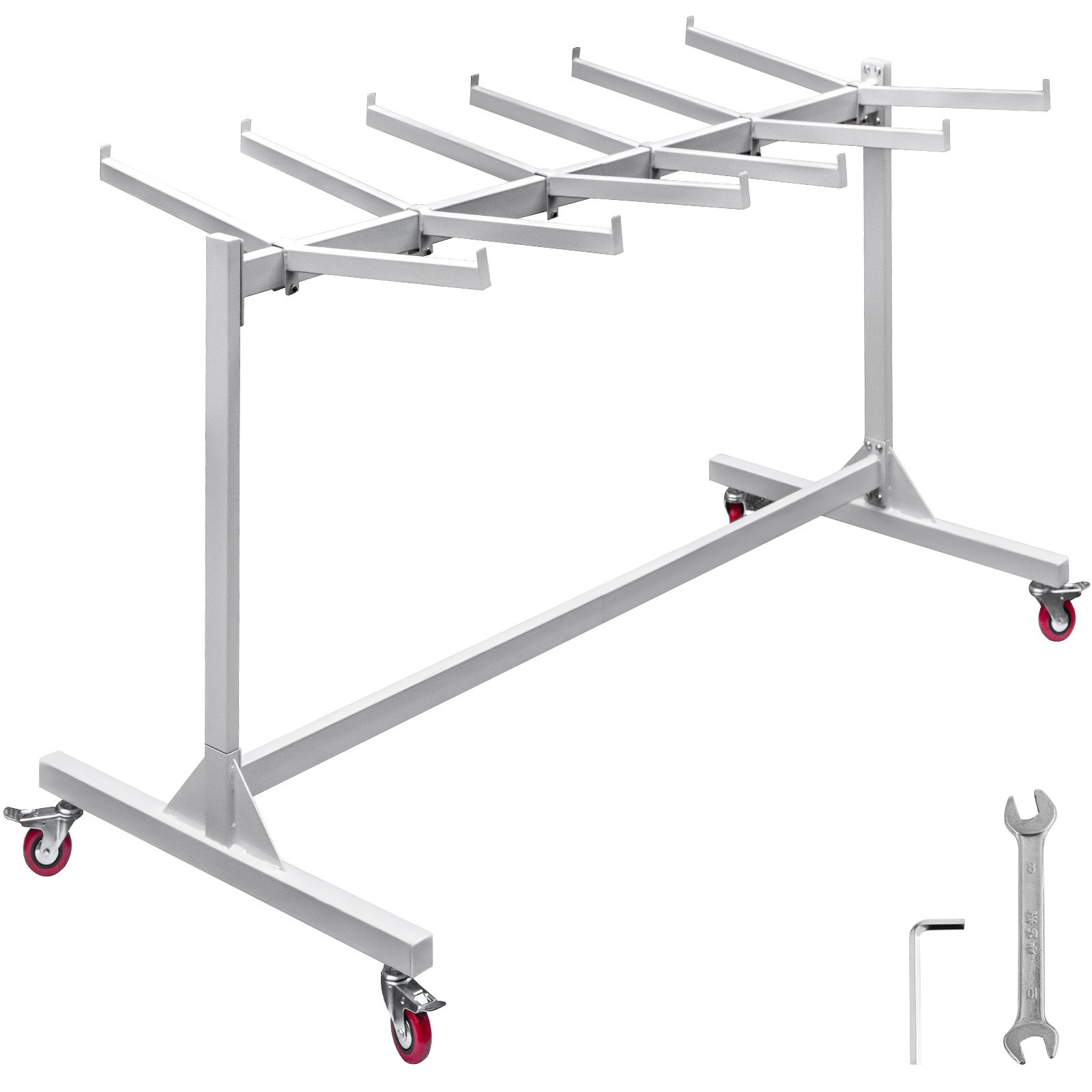 Folding Chair Cart Dolly w/ Wheel White 42 Chair Transport Storage Swivel Caster