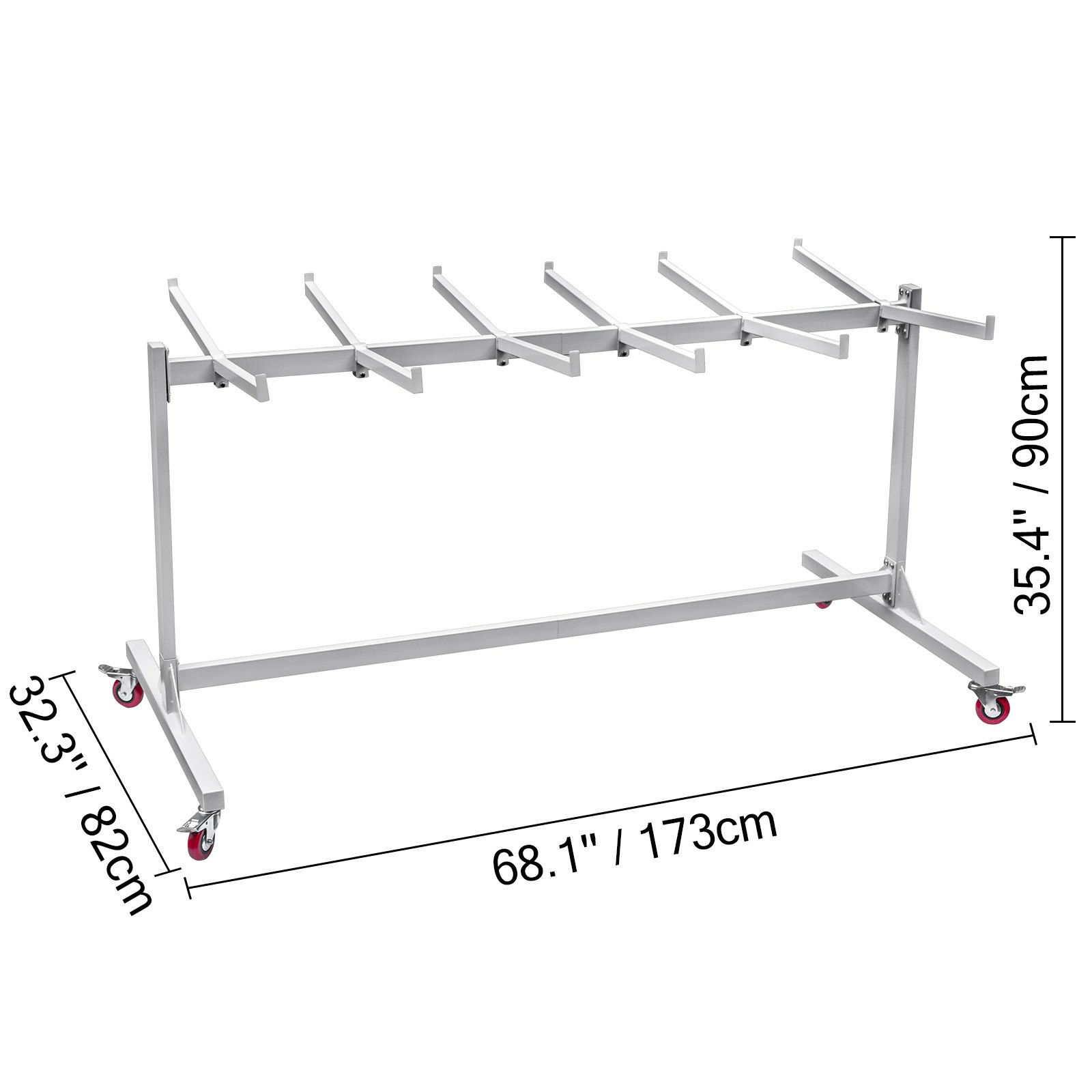 Folding Chair Cart Dolly w/ Wheel White 42 Chair Transport Storage Swivel Caster