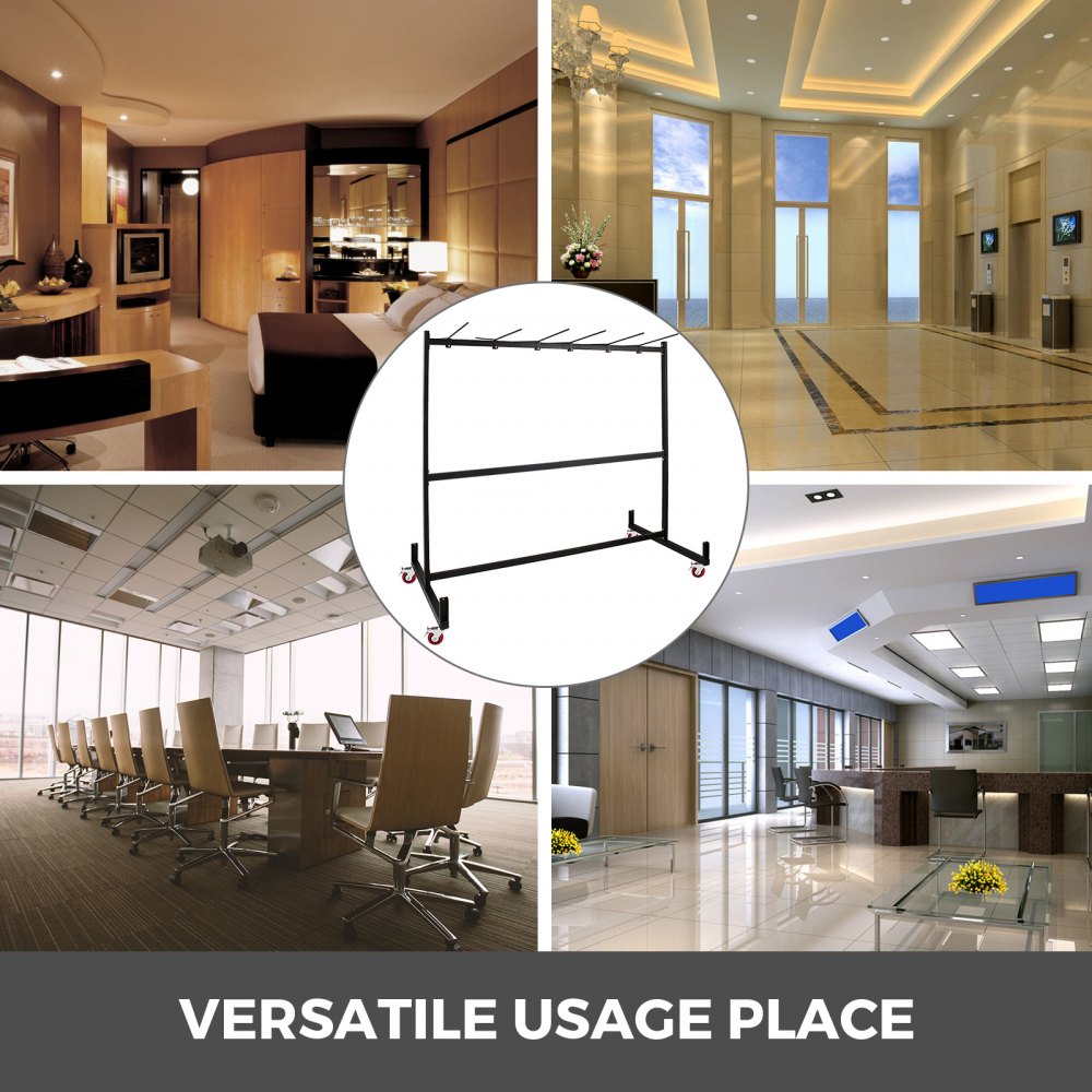 Folding Chair Rack Dolly Cart W/Locking Casters Max 25 Chairs 12 Tables Hanging