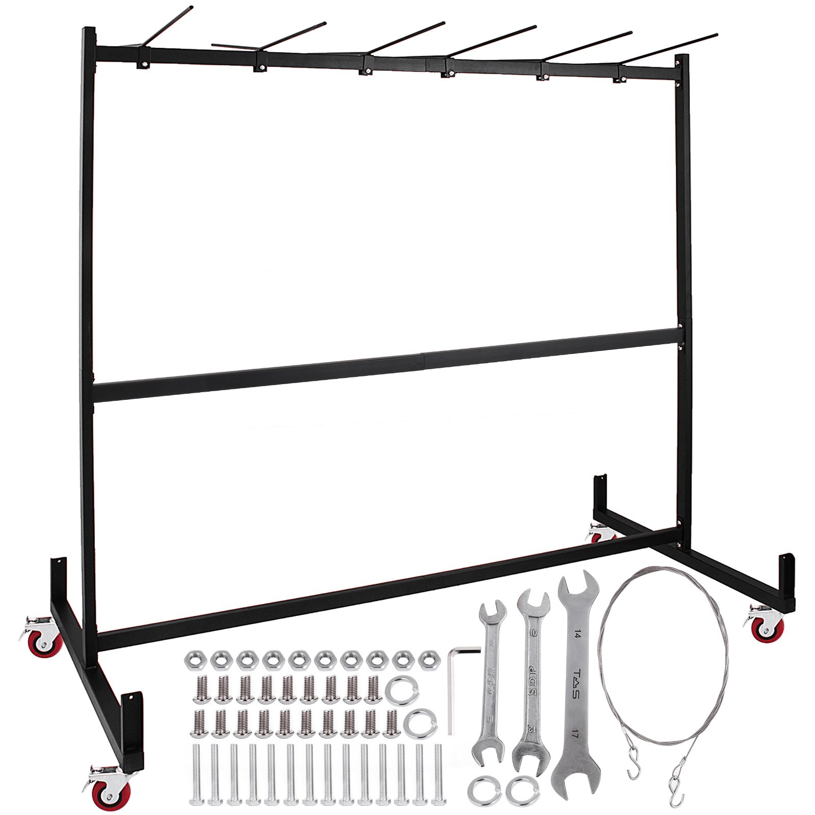 Folding Chair Rack Dolly Cart W/Locking Casters Max 25 Chairs 12 Tables Hanging