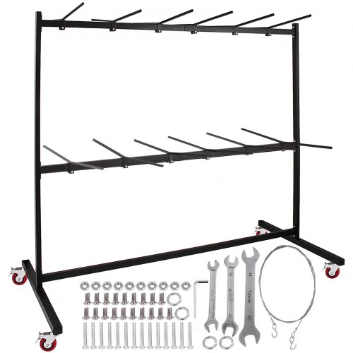 Folding Chair Rack Dolly Cart Two-Tier W/Locking Wheels Max. 50 Chairs 12 Tables