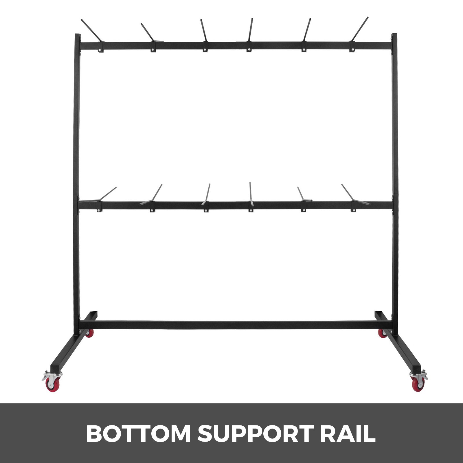 Folding Chair Rack Dolly Cart Two-Tier W/Locking Wheels Max. 50 Chairs 12 Tables