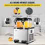 VEVOR Commercial Slushy Machine, 6 L x 2 Tanks 50 Cups, 700W 110V, Stainless Steel Margarita Smoothie Frozen Drink Maker, Perfect for Supermarkets Cafes Restaurants Bars and Home Use, Silver