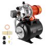 VEVOR 1.6 HP Shallow Well Pump with Pressure Tank, 230V 5000 LPH, Stainless Steel Irrigation Jet Pump with 19L Tank, Automatic Water Booster System, 1.4-2.8 bar Pressure Switch, for Home Garden Lawn