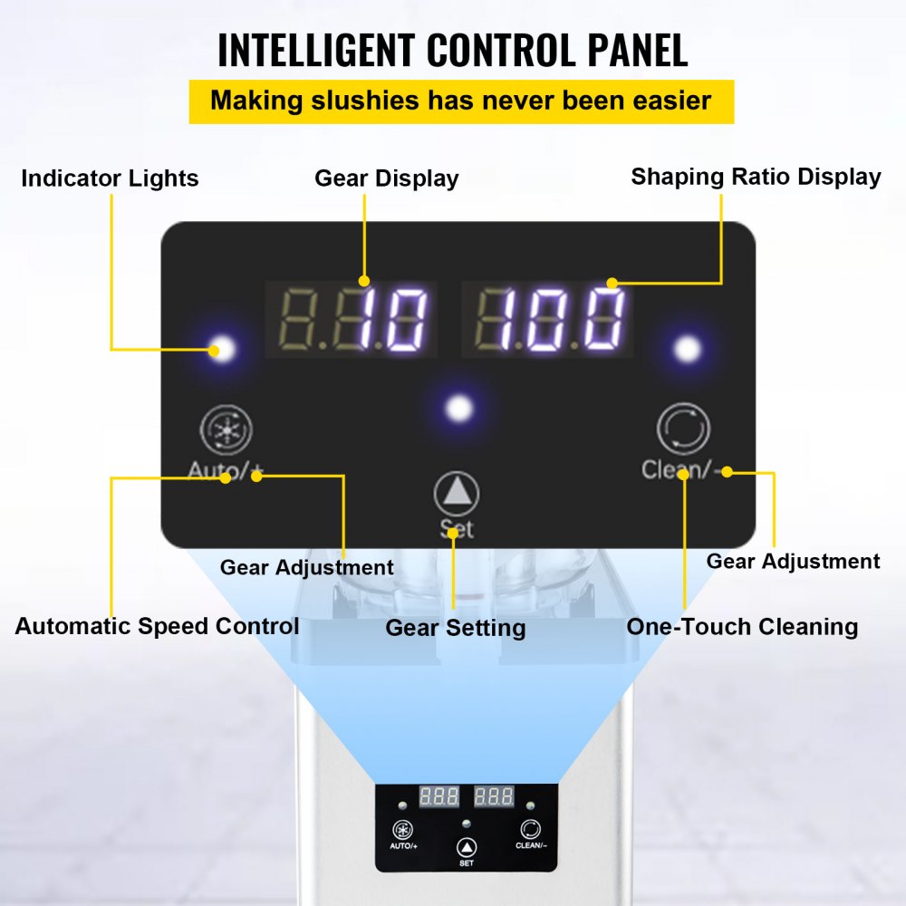 VEVOR Commercial Slushy Machine, 6L Single Bowl, 25 Cup Margarita Machine, 300W Stainless Steel Margarita Smoothie Frozen Drink Maker, Slushie Machine for Party Cafe Restaurants Bars Home Use