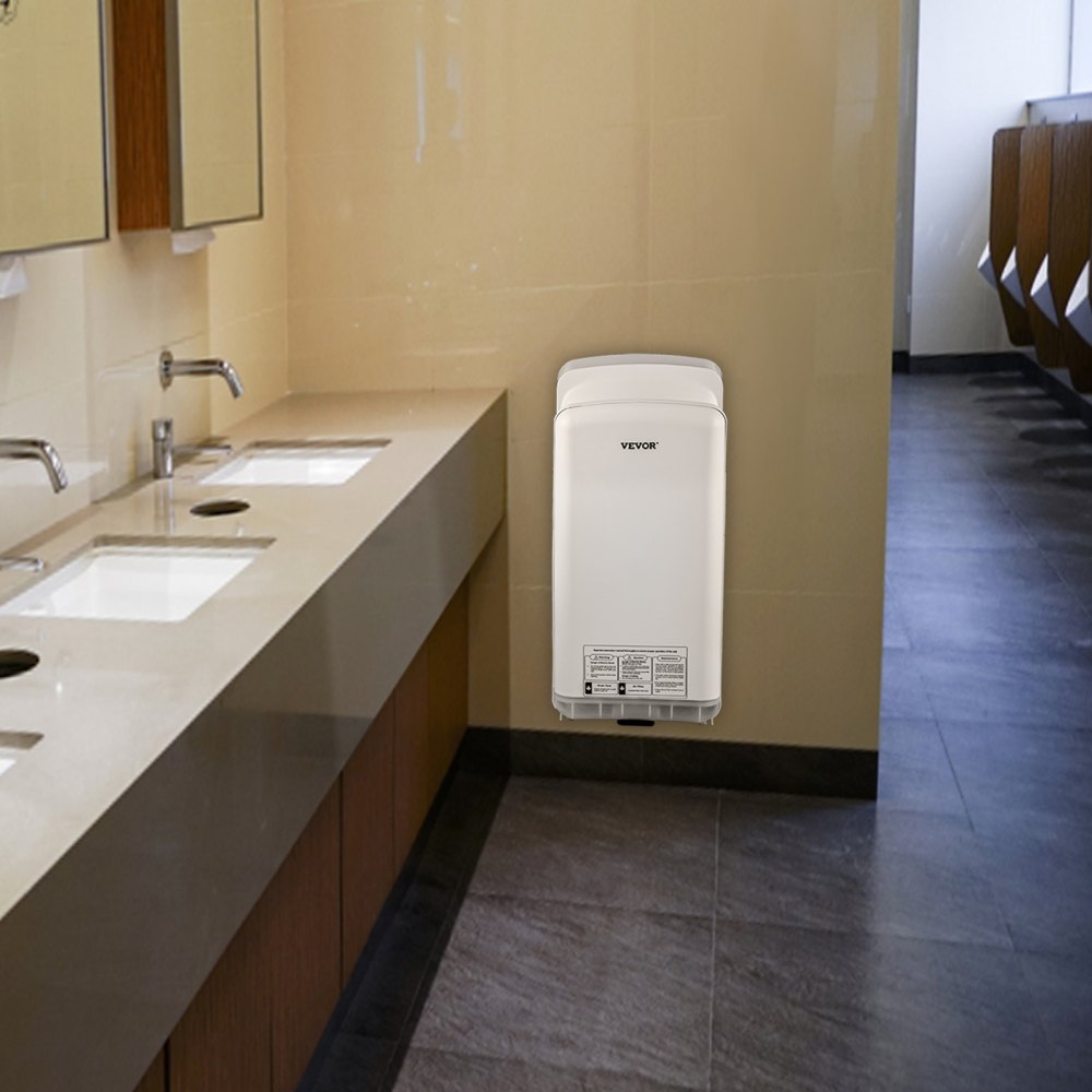 VEVOR Jet Hand Dryer Blade Hand Dryer Automatic High Speed for Washroom White