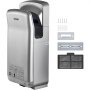 VEVOR Jet Hand Dryer, Premium Electric Commercial Blade Hand Dryer, ABS Air Dryer Hand with HEPA Filtration Wall Mount Hand Dryer, 2000W 220V Vertical Hand Dryer, High-Speed Automatic Infrared Silver