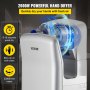 VEVOR Jet Hand Dryer, Premium Electric Commercial Blade Hand Dryer, ABS Air Dryer Hand with HEPA Filtration Mount Hand Dryer, 2000W 220V Vertical dryer, High-Speed ​​Automatic Infrared Silver