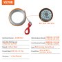 VEVOR Galvanized Steel Winch Cable, 9.5 mm x 22.9 m 67.6 kN Breaking Strength, Wire Winch Rope with Swivel Hook, Towing Winch Cable Heavy Duty, Universal Fit for SUV, Large Off-Road Vehicle, Truck
