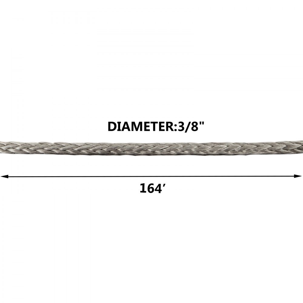 10MM X 50M Synthetic Winch Rope Cable Marine Lifting Heavy Loading 150ft