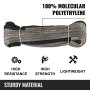 10MM X 50M Synthetic Winch Rope Cable Marine Lifting Heavy Loading 150ft