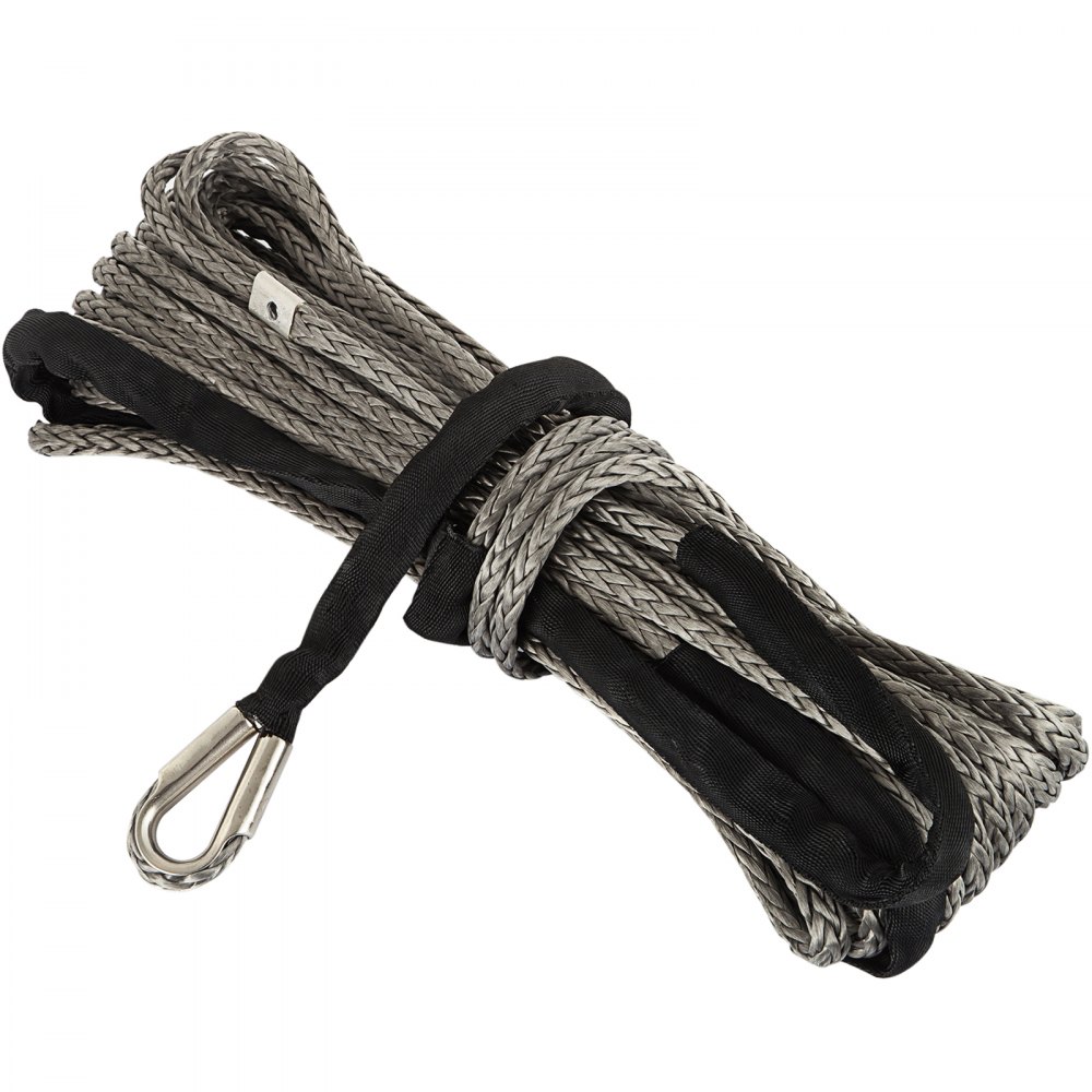 Black 25300lbs Synthetic Winch Line Cable Plow Lift Rope