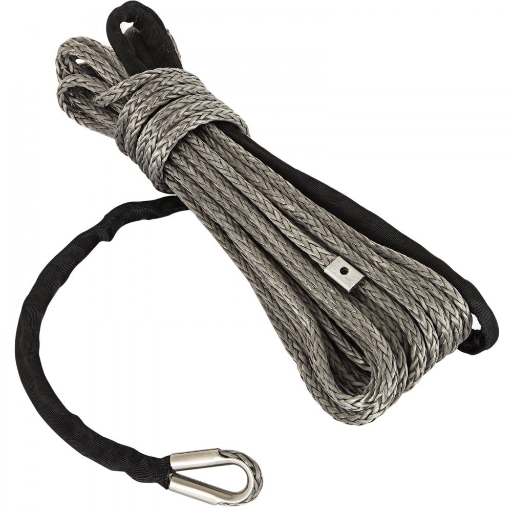 Black 25300lbs Synthetic Winch Line Cable Plow Lift Rope