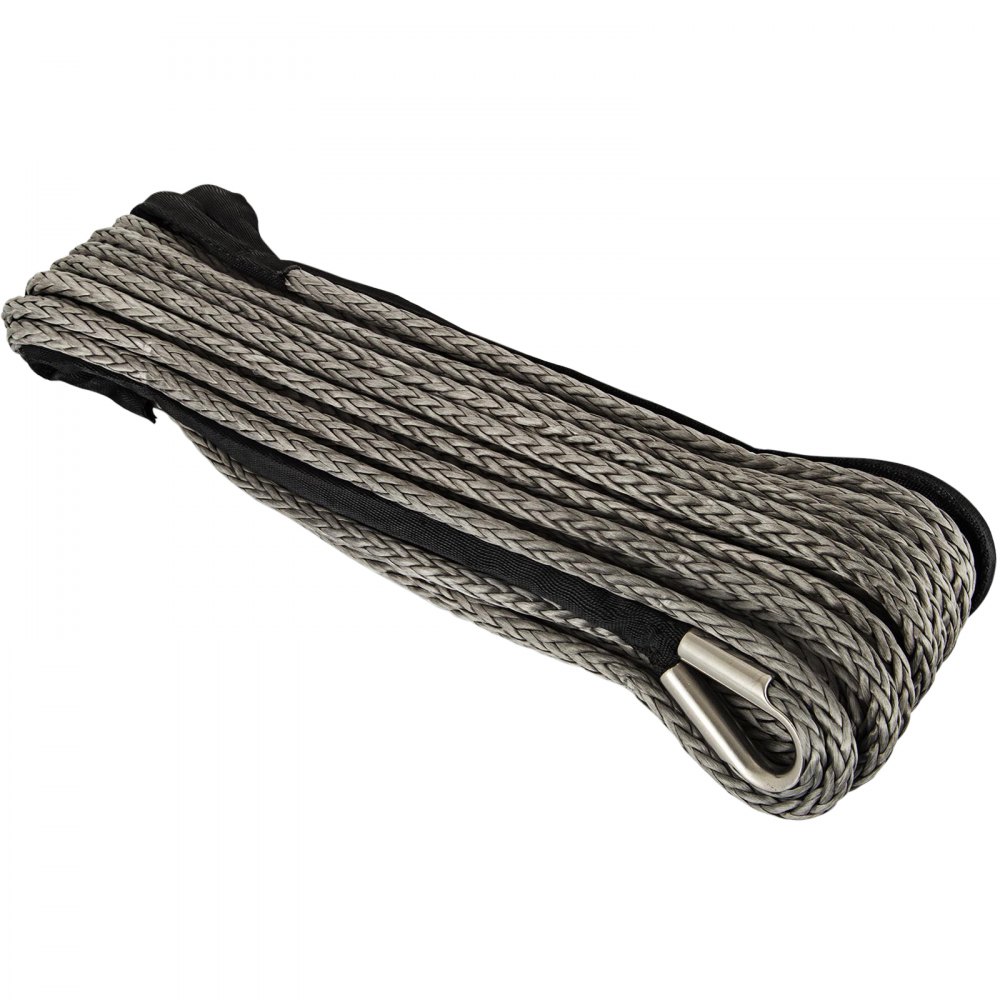 Black 25300lbs Synthetic Winch Line Cable Plow Lift Rope