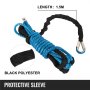 VEVOR 12MM X 30M Synthetic Winch Rope Cable Synthetic Fiber Lifting Blue