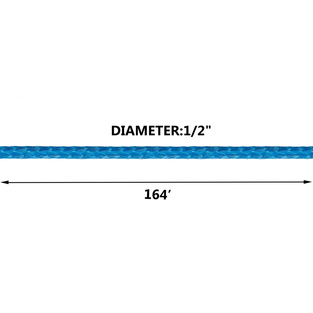 12MM X 50M Synthetic Winch Rope Cable Heavy Loading 11.5T/25300LBS Strength