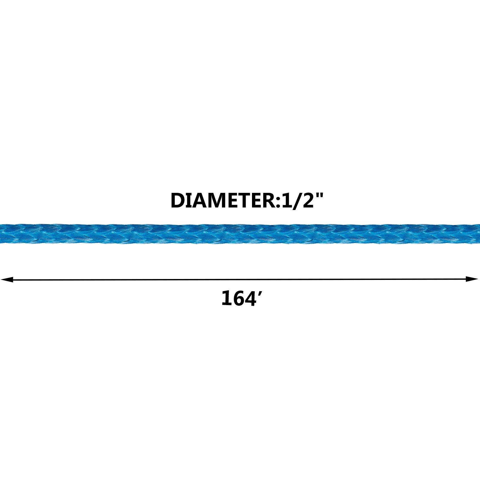 12MM X 50M Synthetic Winch Rope Cable Heavy Loading 11.5T/25300LBS Strength