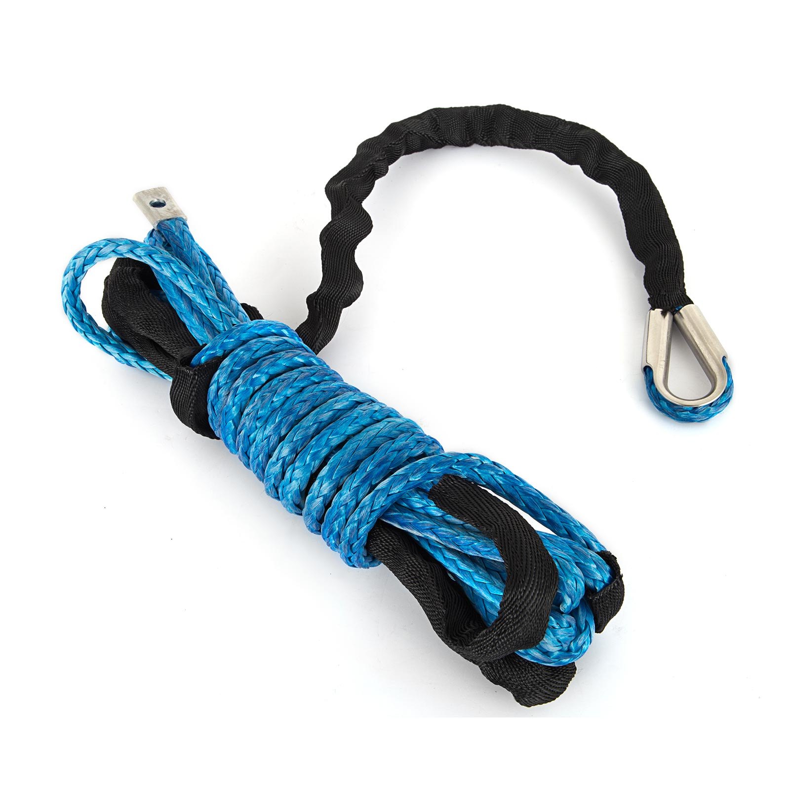Blue 12700LBS Synthetic Winch Line Cable Plow Lift Rope