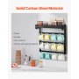 VEVOR Coffee Mug Holder Wall Mounted, 12 Movable Hooks Coffee Cup Hanger for Wall, Carbon Steel Mug Rack with Top Shelf, Coffee Bar Accessories & Organizer, Mug Display for Home Kitchen (Matte Black)