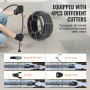 VEVOR Drain Cleaning Cable 100 FT x 3/4 Inch, Solid Core Steel Drain Cleaner Cable with 4 Cutters for 3.9" to 7.9" Pipes, Professional Inner Core Sewer Drain Auger Cable for Sink, Floor Drain, Toilet