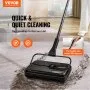 VEVOR Carpet Sweeper, 200 mm Sweeping Paths, Floor Sweeper Manual Non Electric, 300 ml Dustbin Capacity with Comb for Home Office Rugs Hardwood Surfaces Wood Floors Laminate, Cleans Dust Pet Hair