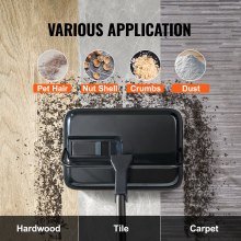 VEVOR Carpet Sweeper, 7.87 in Sweeping Paths, Floor Sweeper Manual Non Electric, 300 ml Dustbin Capacity with Comb for Home Office Rugs Hardwood Surfaces Wood Floors Laminate, Cleans Dust Pet Hair