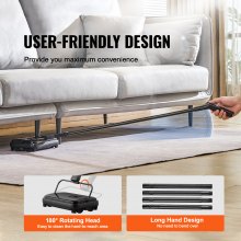 VEVOR Carpet Sweeper, 20 cm Sweeping Paths, Floor Sweeper Manual Non Electric, 300 ml Dustbin Capacity with Comb for Home Office Rugs Hardwood Surfaces Wood Floors Laminate, Cleans Dust Pet Hair