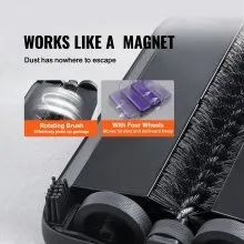 VEVOR Carpet Sweeper Manual, Floor Sweeper with 300 ml Dustbin Capacity Easy to Empty, 6.7 inch Cleaning Width for Home Office Carpets Pet Hair Dust, Purple