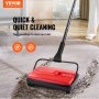 VEVOR Carpet Sweeper,  6.7  in Sweeping Paths, Floor Sweeper Manual Non Electric, 300 ml Dustbin Capacity with Comb for Home Office Rugs Hardwood Surfaces Wood Floors Laminate, Cleans Dust Pet Hair