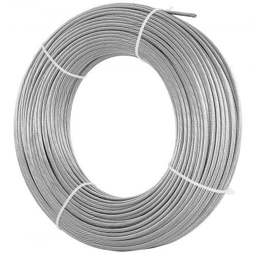 316 Stainless Steel Wire Rope Cable, 1/8", 1x19, 200 ft reel