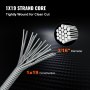VEVOR Stainless Steel Cable 3/16"x 1000ft, T316 Marine Grade Deck Cable Railing, 1x19 Strands Construction Braided Aircraft Cable for Deck Rail String Lights Hanging Porch Fence DIY Baluster