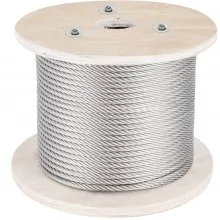 VEVOR 5/32 Stainless Steel Cable, 500FT T316 Wire Rope 1x19 Marine Grade Steel Cable for Deck Railing Brackets Handrail Stair DIY Balustrade