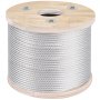 VEVOR 304 Stainless Steel Cable Railing 3/16" x 250ft, Wire Rope 304 Marine Grade, Braided Aircraft Cable 7x19 Strands Construction for Deck,Rail,Balusters,Stair,Handrail,Porch,Fence