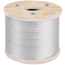 VEVOR 304 kabel z nerezové oceli 3/16 palce 7 x 19 ocelové drátěné lano 250 stop ocelové lano pro zábradlí palubky DIY balustráda