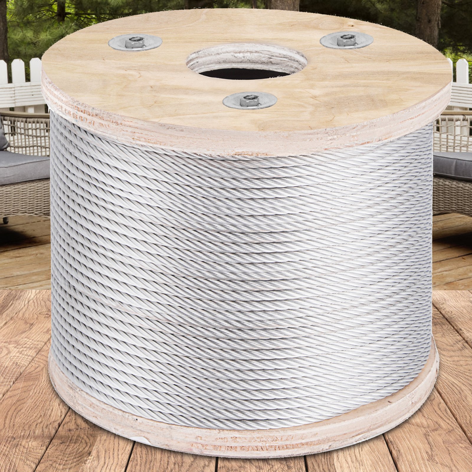 304 Stainless Steel Wire Rope Cable, 3/16", 7x19, 250 ft reel