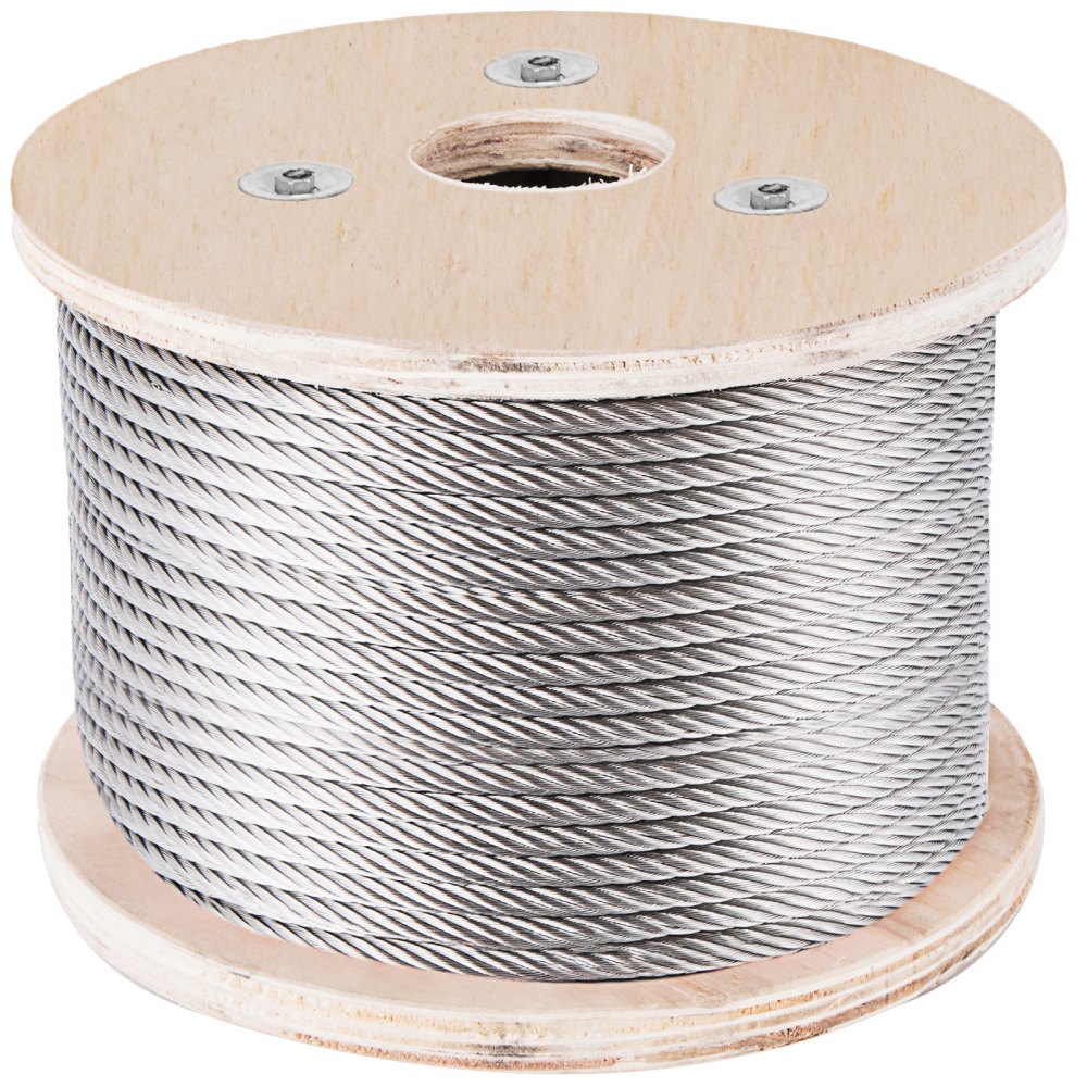 304 Stainless Steel Wire Rope Cable, 3/16", 7x19, 300 ft reel