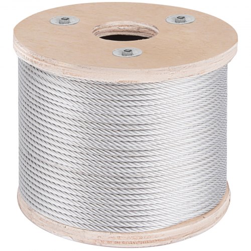 Pasamanos de cable T304 Cable de acero inoxidable Hilo de cable metálico, 1/4, 7x19, 100 pies