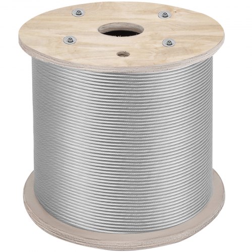 Vevor T304 Stainless Steel Cable Wire Rope 1/4" 7x19 Construction 200ft Reel