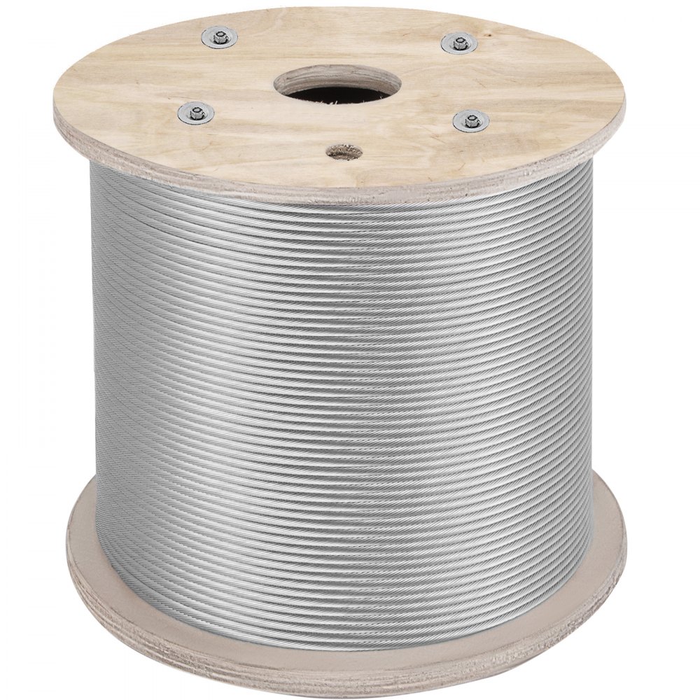 VEVOR 1/4" Stainless Steel Cable 200FT, T304 7x19 Tighter Core Cable Railing System Wire Rope Aircraft Deck Railing Kit Fence Wire