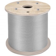 VEVOR Cable de acero inoxidable 304 de 1/4 pulgadas, 7 x 19, cable de acero de 200 pies, cable de acero para barandillas, terrazas, balaustradas de bricolaje (1/4 pulgadas-200 pies)