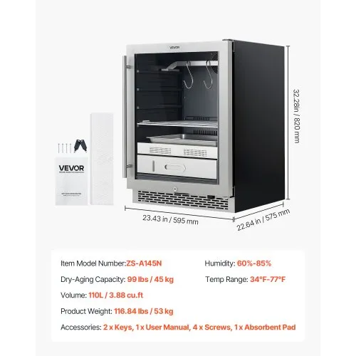VEVOR 99 LBS Dry Aging Fridge for Steaks, Dry Ager Refrigerator