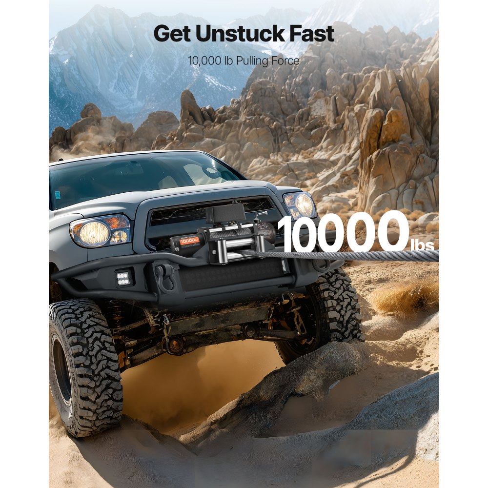 VEVOR Electric Winch, 4500 kg Load Capacity, 12V DC Truck Winch with Φ8.3 mm x 19.8 m Steel Rope, Wireless & Wired Remote Control, IP55 Waterproof for Towing SUV Jeep Trailer Boat Off-Road Vehicle